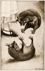 "O Hedge-Hog estava envolvido em uma briga com outro Hedge-Hog", ilustração para Alice Carroll&39;s "s Adventures in Wonderland, 1901